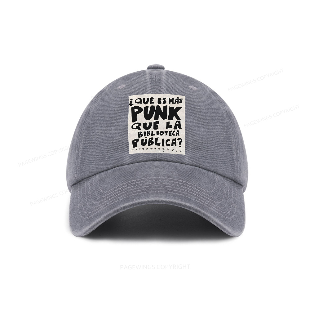 Pagewings What's More Punk Than The Public Library Washed Cap