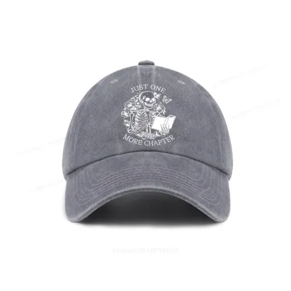 Pagewing One More Chapter Skeleton Unisex Tee Washed Cap