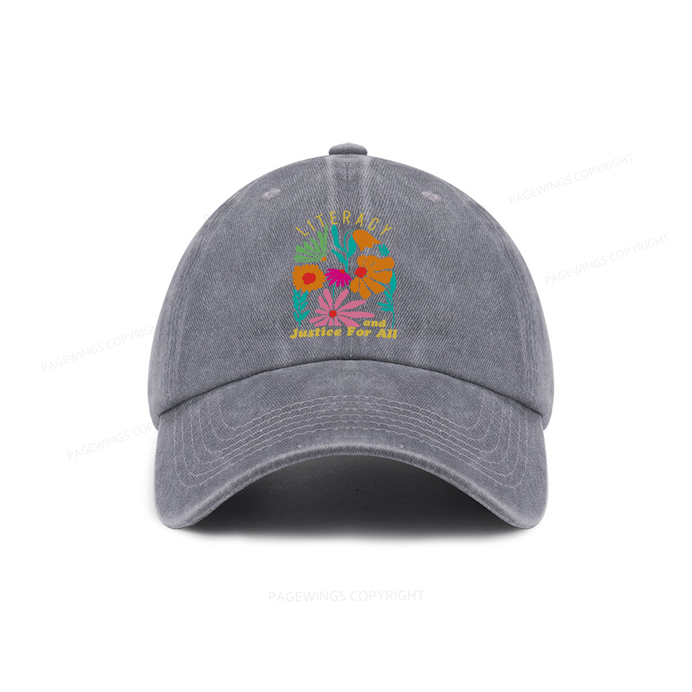 Pagewings Literacy and Justice for All Washed Cap