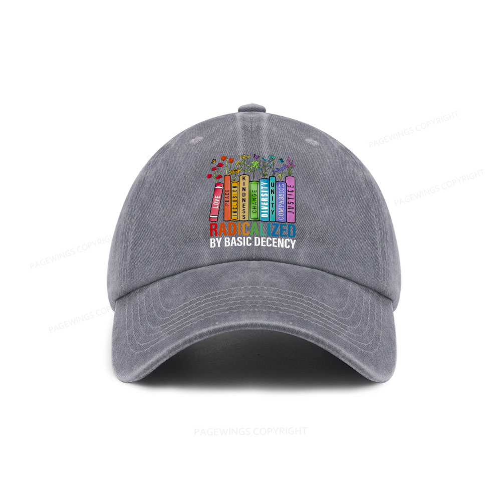 Pagewings Radicalized by Basic Decency Washed Cap