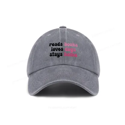 Pagewing Read Books & Love Dogs & Stay Home Washed Cap