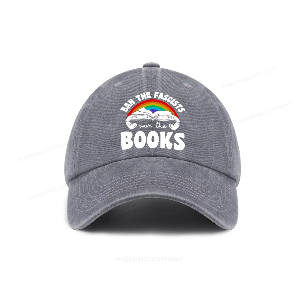 Pagewings Banned books Washed Cap