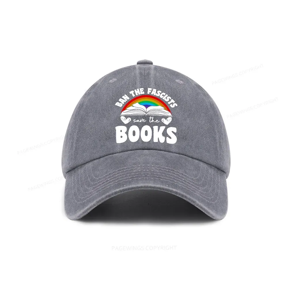 Pagewings Banned books Washed Cap