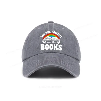 Pagewings Banned books Washed Cap