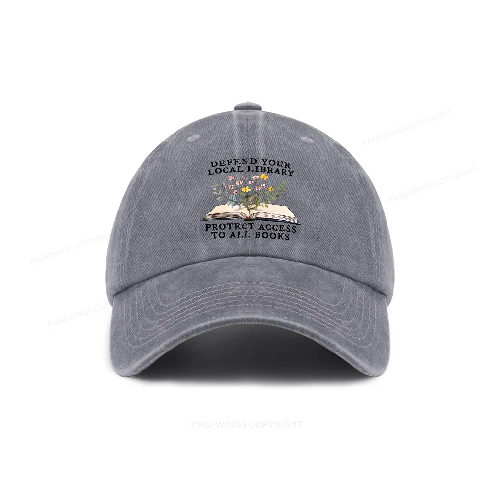 Pagewings Books Save Lives Protect Libraries Washed Cap