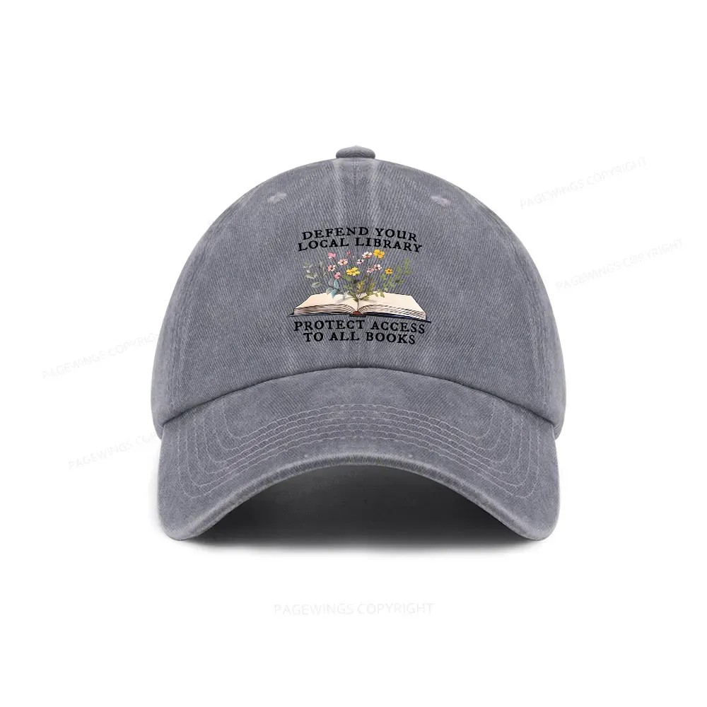 Pagewings Books Save Lives Protect Libraries Washed Cap