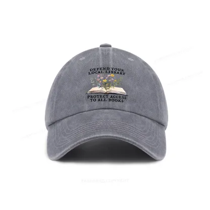 Pagewings Books Save Lives Protect Libraries Washed Cap