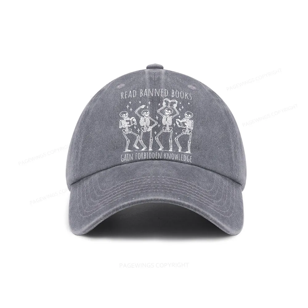 Pagewings Reading Books Tee Book Lover Gift Washed Cap