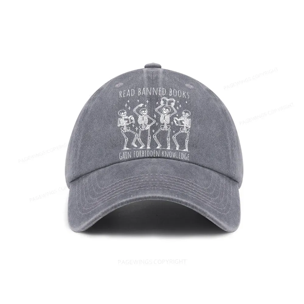 Pagewings Reading Books Tee Book Lover Gift Washed Cap