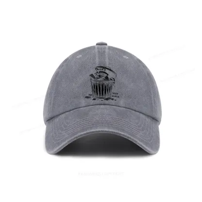 Pagewings Trash Reader Raccoon - Book Quote Washed Cap