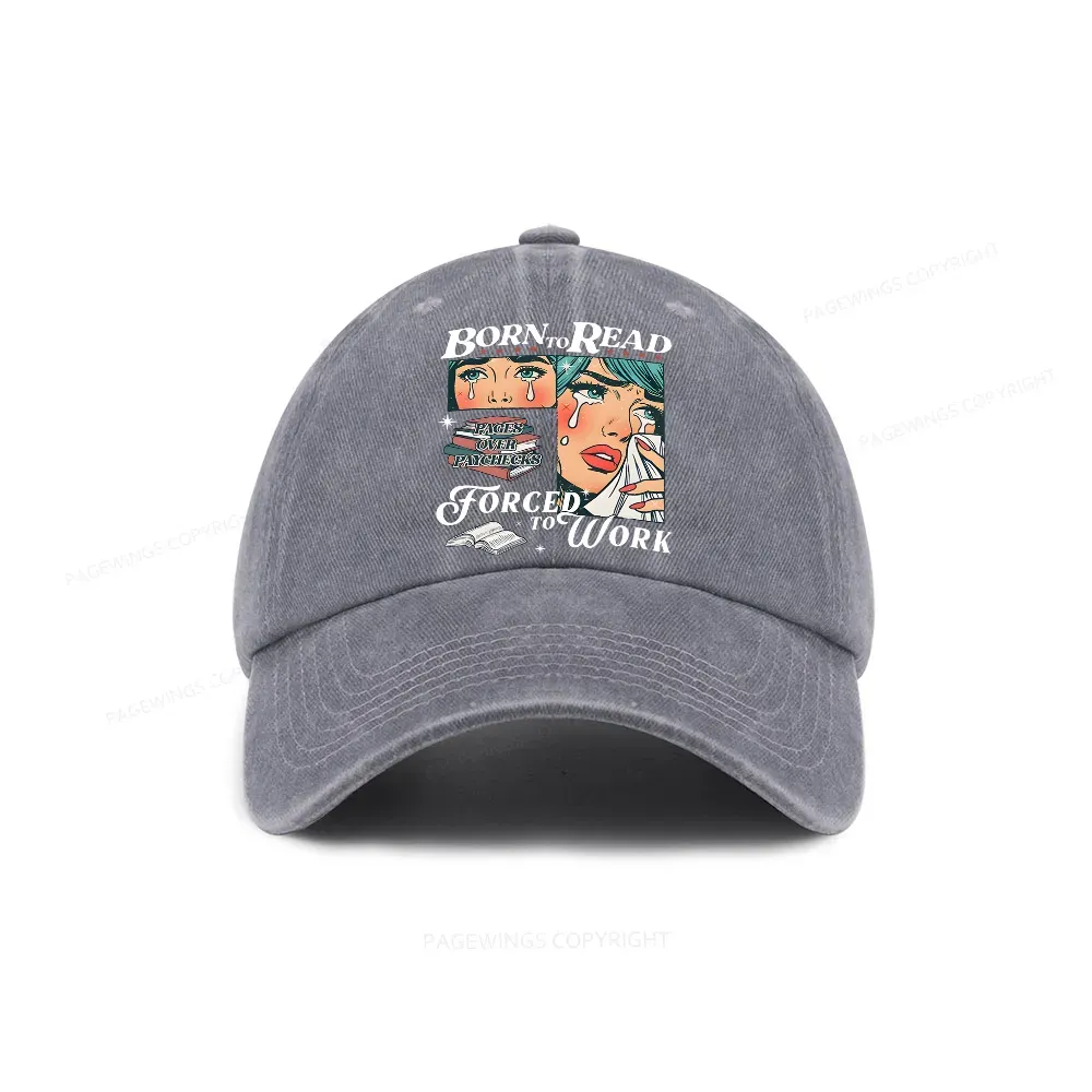 Pagewings Born To Read Bookish Washed Cap