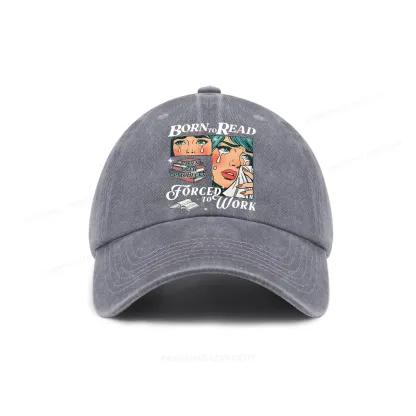 Pagewings Born To Read Bookish Washed Cap
