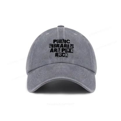 Pagewings Public Libraries Are Punk Rock Washed Cap
