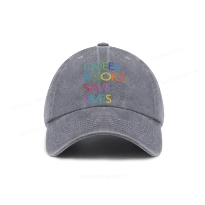 Pagewings Queer Books Save Lives Washed Cap
