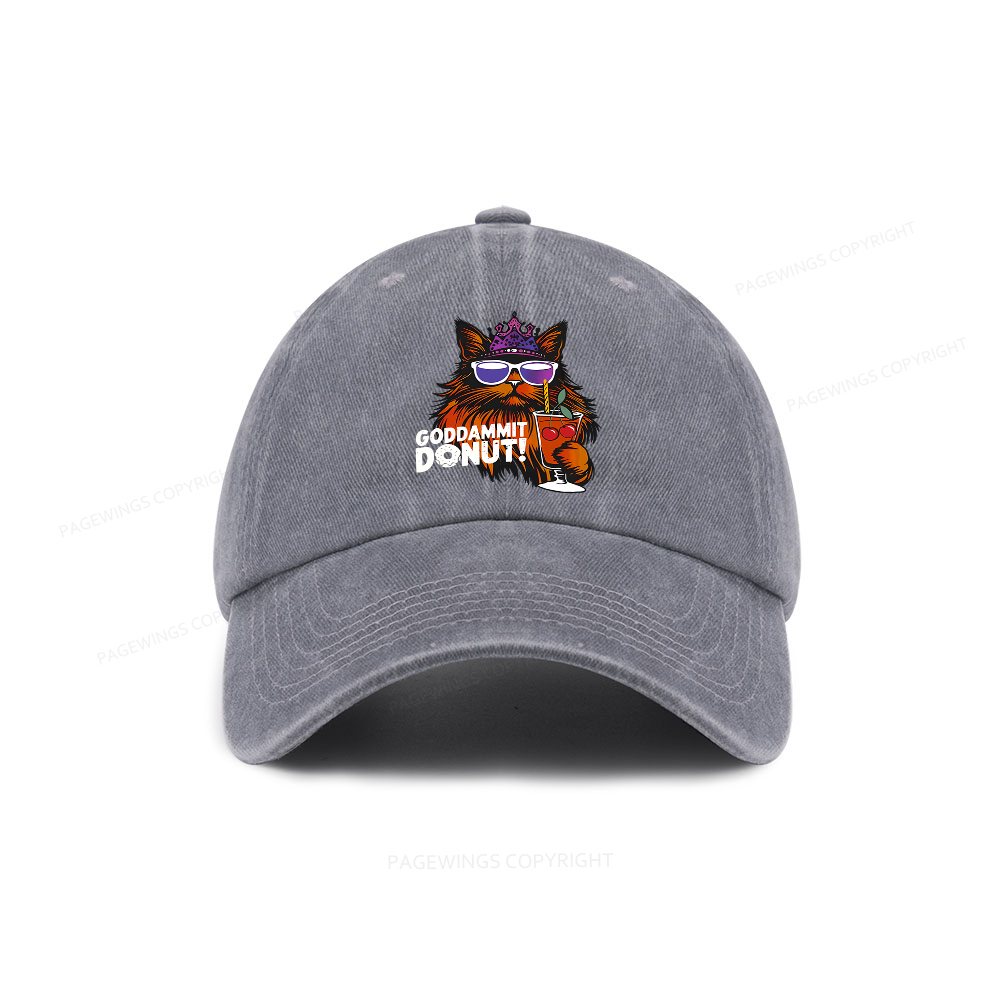 Pagewings Goddammit Donut Washed Cap