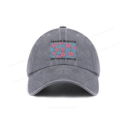 Pagewings Trans Rights Are Human Rights Washed Cap