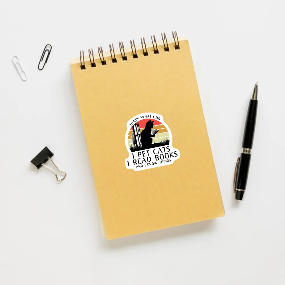 Pagewings Cat And Book Sticker