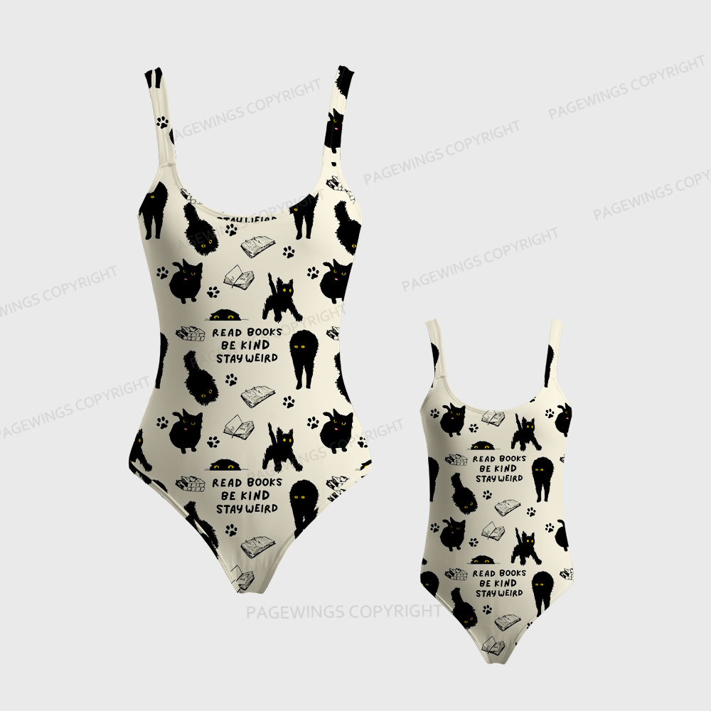 Pagewings Read Books Be Kind Stay Weird One-Piece Swimsuit 