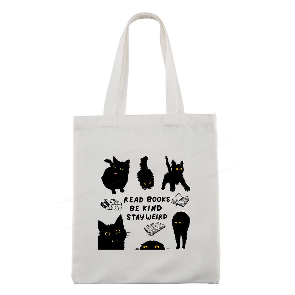 Pagewings Read Books Be Kind Stay Weird Tote Bag
