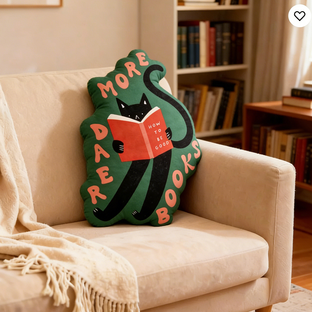 Pagewings Read More Books Shaped Throw Pillow