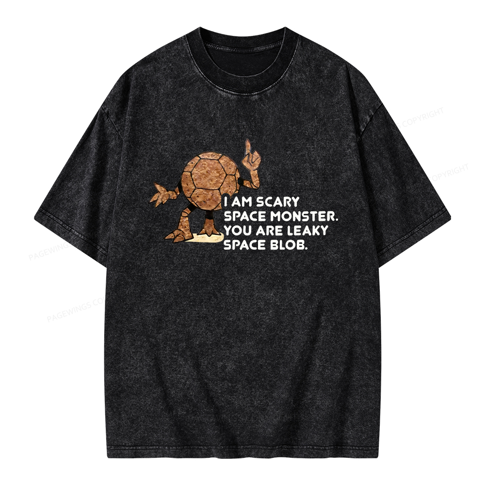Pagewings I Am Scary Space Monster Unisex Washed T-shirt