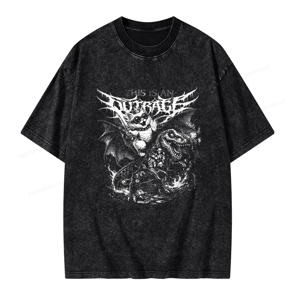 Pagewings This Is An Outrage Unisex Washed T-shirt