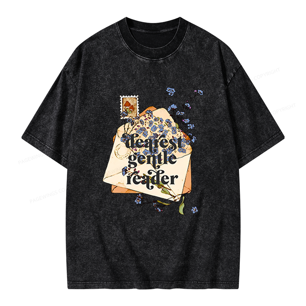 Pagewings Dearest Gentle Reader Unisex Washed T-shirt