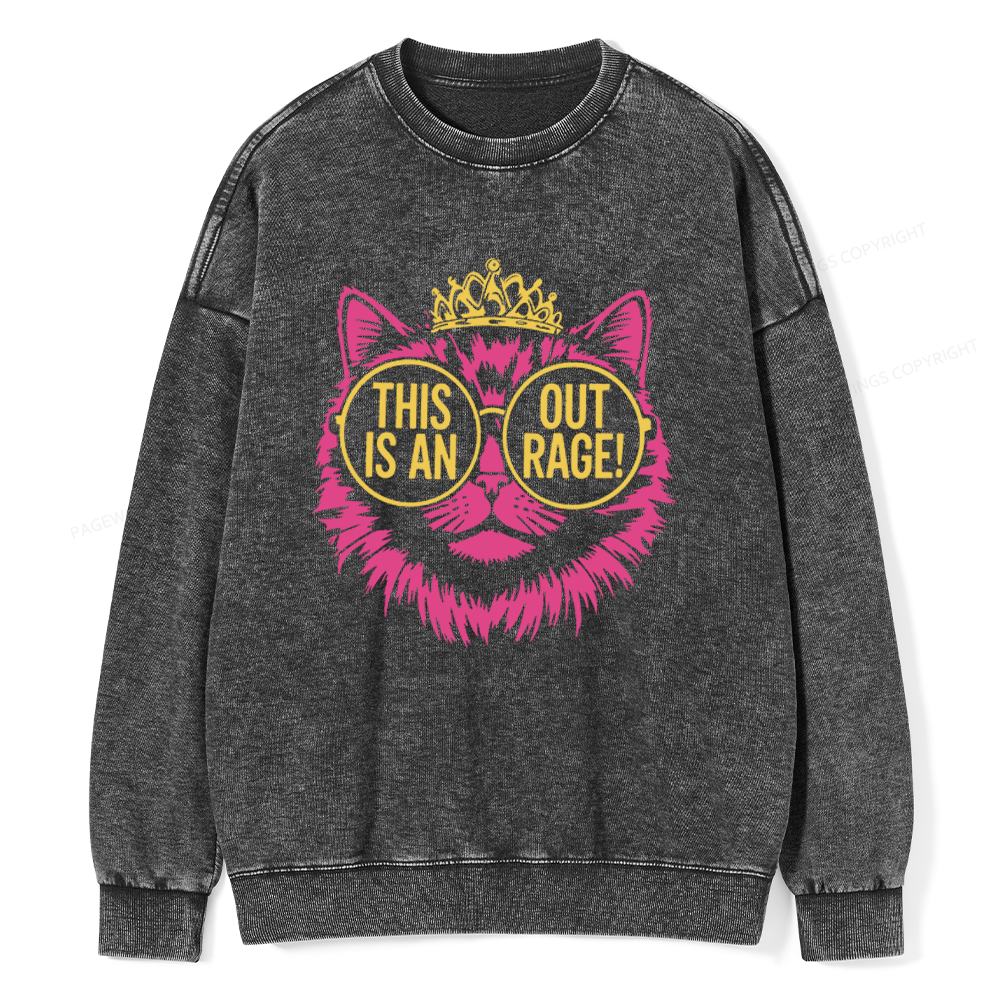 Pagewings This is an Outrage Unisex Washed Sweatshirt