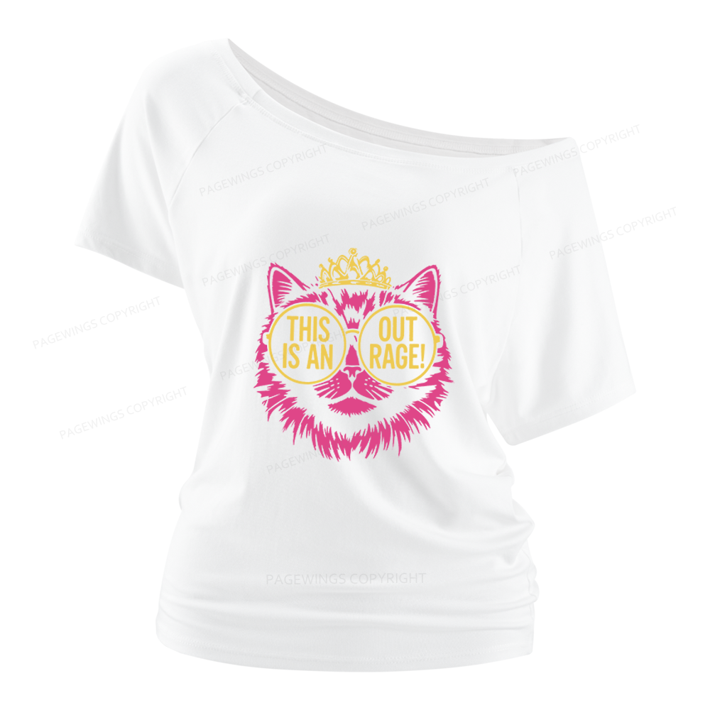 Pagewings This is an Outrage Women Off Shoulder T-shirts