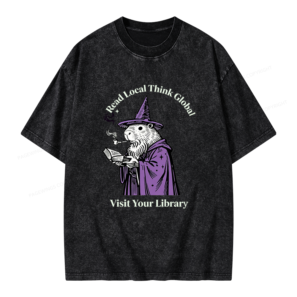 Pagewings  Visit Your Library Unisex Washed T-shirt