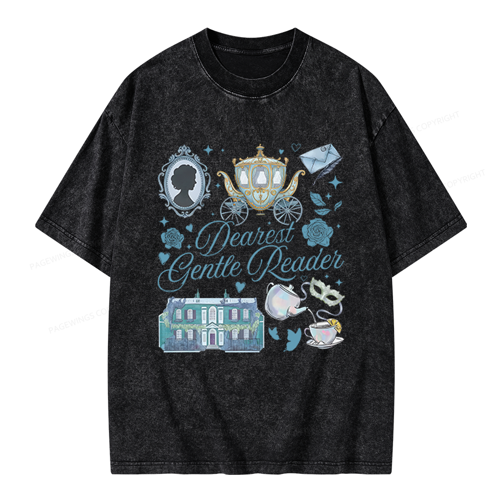 Pagewings Dearest Gentle Reader Unisex Washed T-shirt