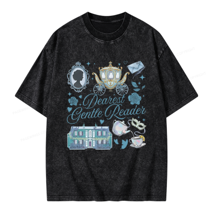 Pagewings Dearest Gentle Reader Unisex Washed T-shirt