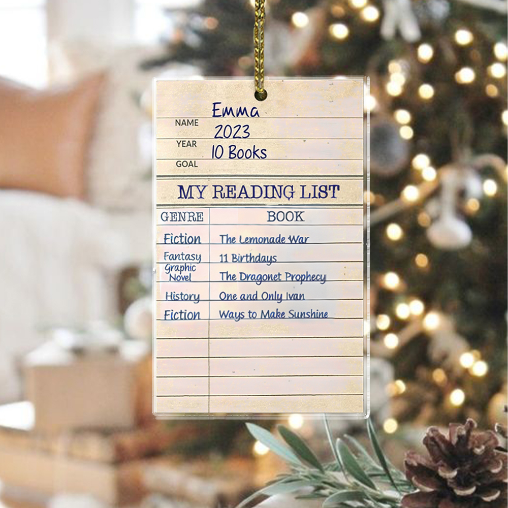 Pagewings Personalized Christmas Bookworm Girl Ornament