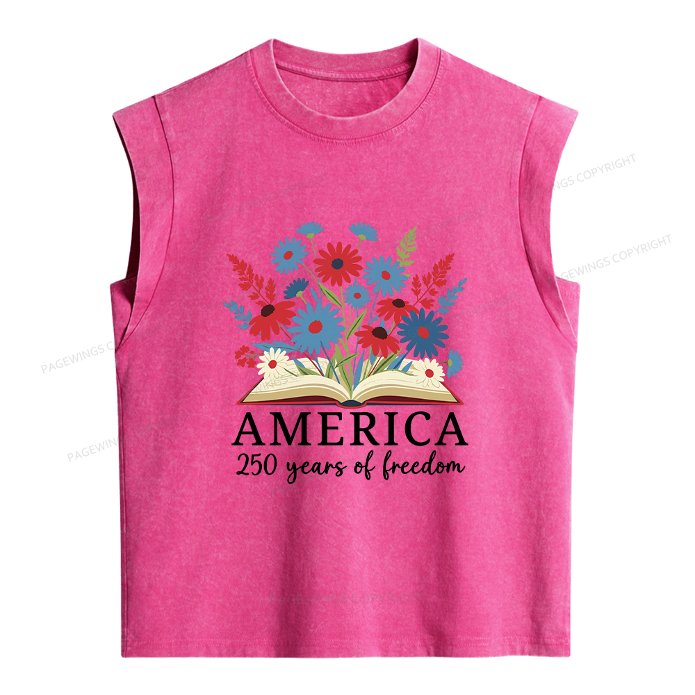 Pagewings 250 Years Of Freedom Women's Washed Tank Top