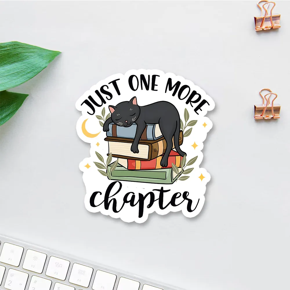 Pagewing Just One More Chapter Adorable Cat Sticker