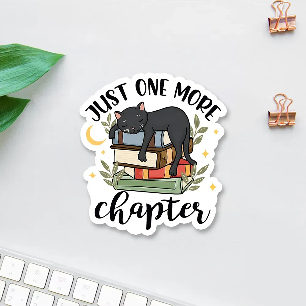 Pagewing Just One More Chapter Adorable Cat Sticker