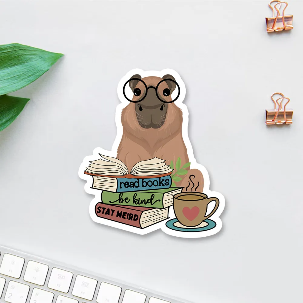 Pagewing Capybara Reading Sticker