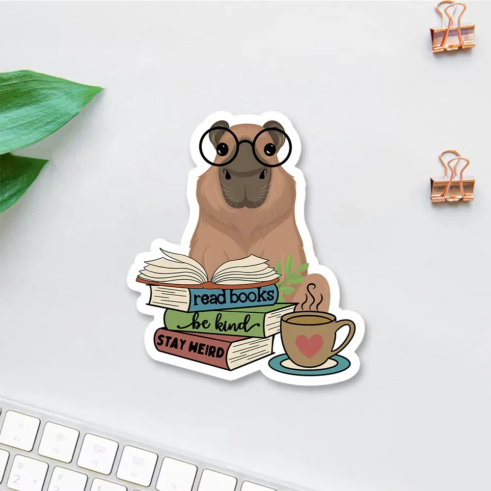 Pagewing Capybara Reading Sticker
