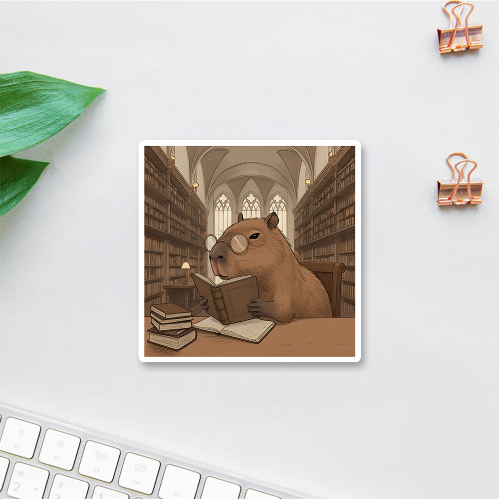 Pagewings The Reader Capybara Sticker