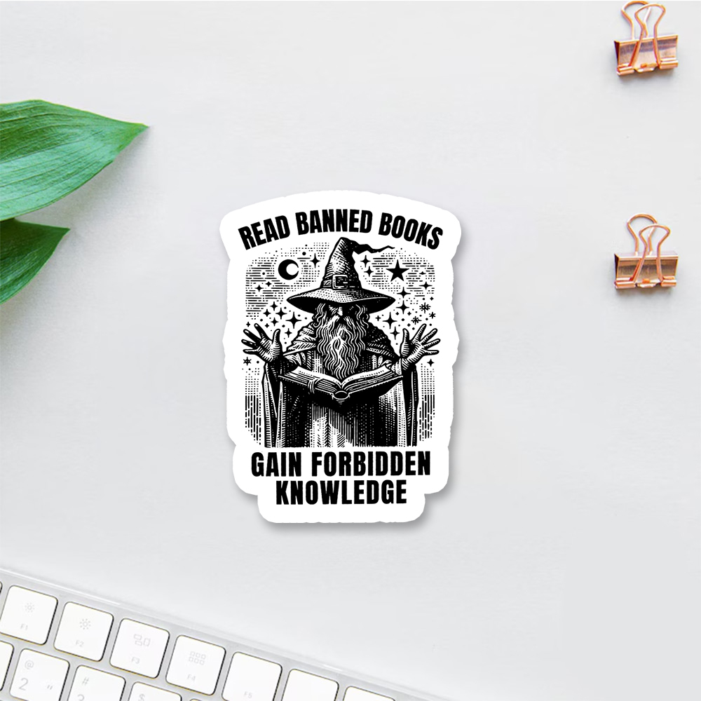 Pagewings Read Banned Books Gain Forbidden Knowledge Sticker