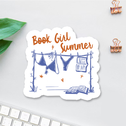 Pagewings Book Girl Summer Bookish Sticker