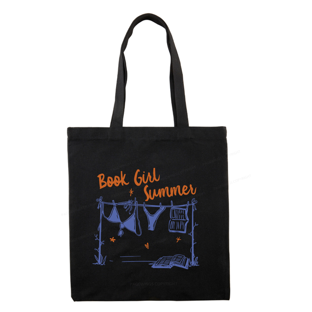 Pagewings Book Girl Summer Bookish Tote Bag