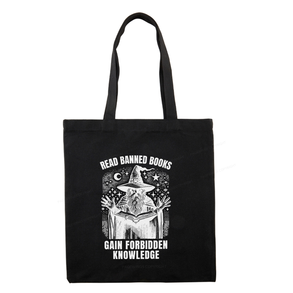 Pagewings Read Banned Books Gain Forbidden Knowledge Tote Bag