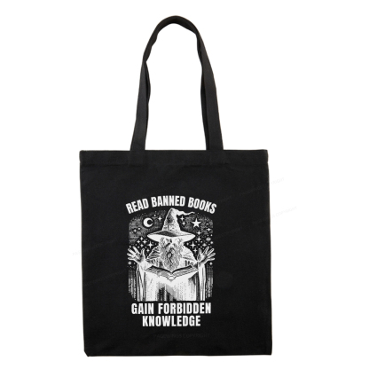 Pagewings Read Banned Books Gain Forbidden Knowledge Tote Bag