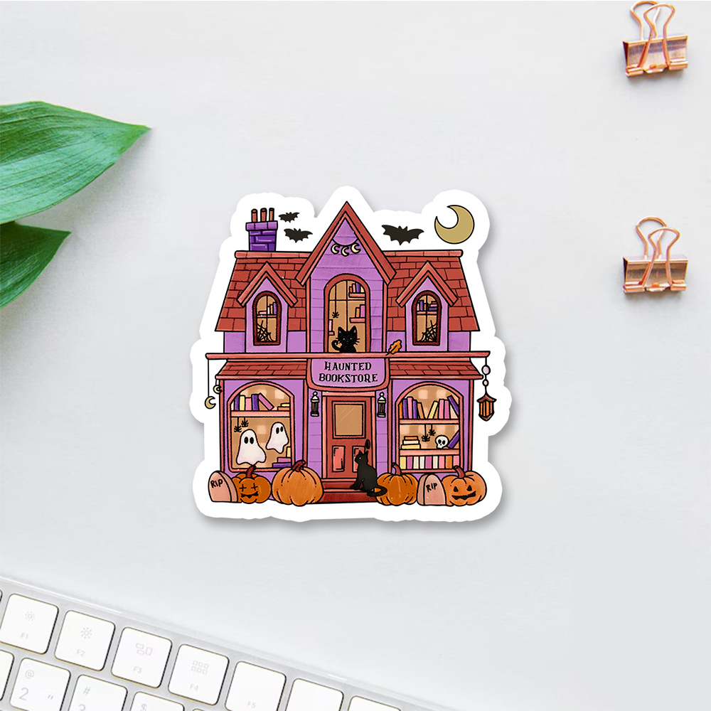 Pagewings Haunted Bookstore Sticker