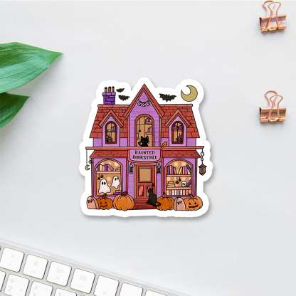 Pagewings Haunted Bookstore Sticker