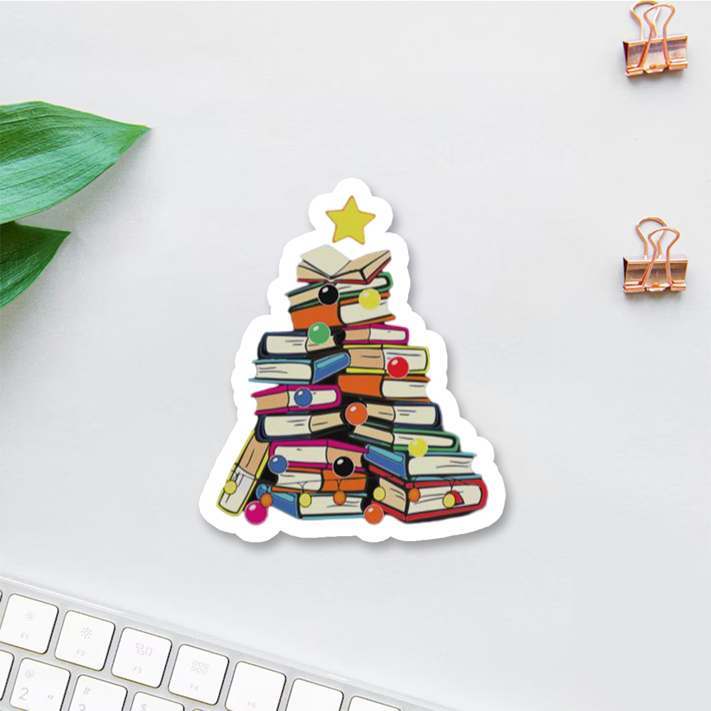 Pagewings Christmas Tree Bookworm Sticker