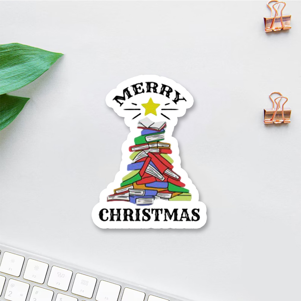 Pagewings Merry Christmas Book Tree Sticker