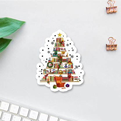 Pagewings Christmas Tree Made Of Books Sticker