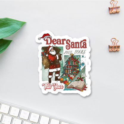 Pagewings Christmas Santa Reader Holiday Sticker